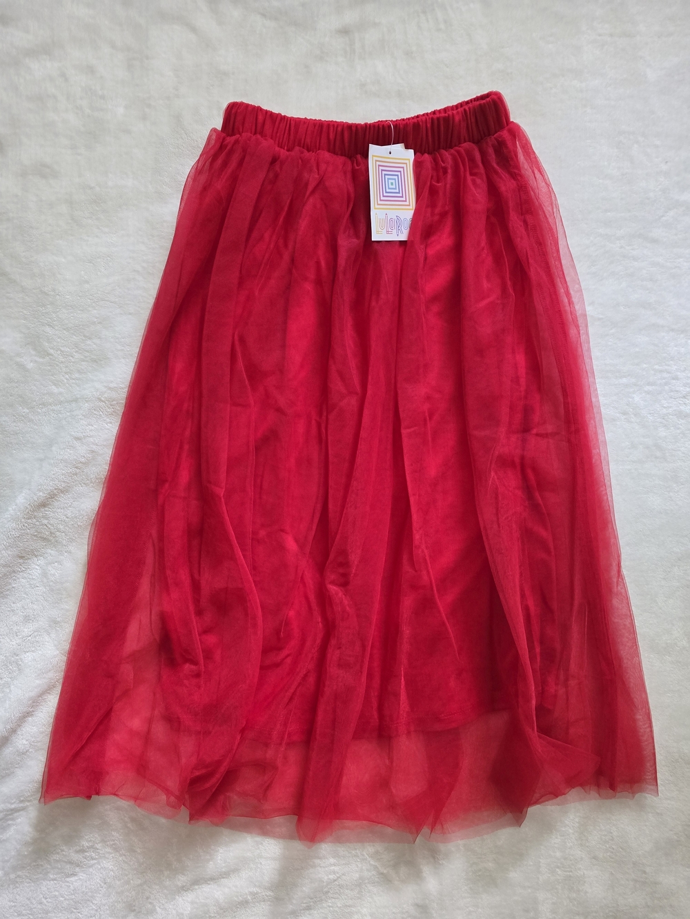 NWT LuLaRoe Tatiana Red Layered Tulle Midi Skirt - Size XXS